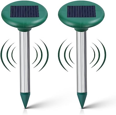 Maulwurfschreck 2er Set Gardigo® Solar Maulwurfabwehr Wühlmausfalle + Bohrhilfe - Foto 11