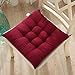 ping bu Confezione da 2/4 cuscini per sedia, 40/45 cm, cuscino per sedia da pranzo con cravatte, morbidi cuscini per sedia per giardino, ufficio, casa (2 pezzi, 40 x 40 cm, rosso)