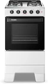 Fogão a Gás Mesa Inox e Forno 50L Limpa Fácil Esmaltec IDEAL POP F4ISB Cor Branco 4 bocas