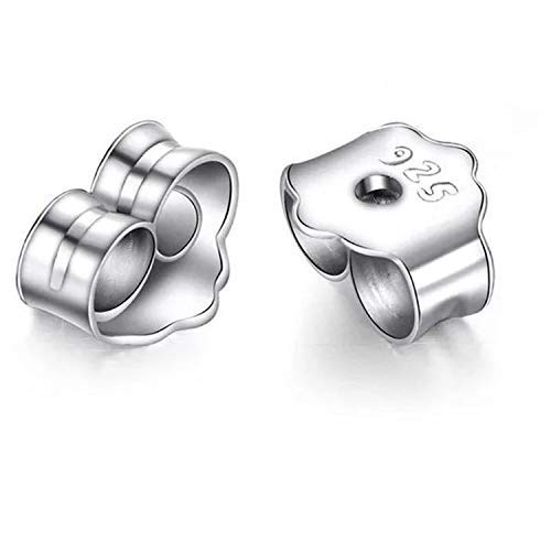 160 Pcs 925 Sterling Silver Plated Earrings Posts Flat Pad Hypoallergenic Flat Pad Earring Studs With 925 Sterling Silver Earring Backs And Rubber Earring Backs For Jewelry Making Findings(5Mm 8Mm) #TOP3