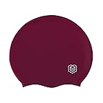 SOUL CAP Large Swimming Cap for Long Hair - Designed for Long Hair, Dreadlocks, Weaves, Hair Extensions, Braids, Curls & Afros - Women & Men - Silicone (M, Burgundy)