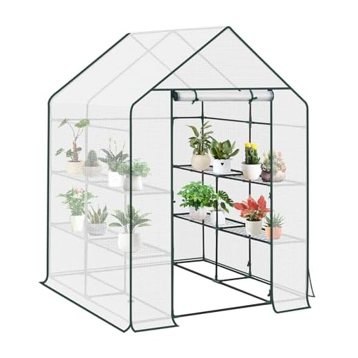 WOLTU Foliengewächshaus Gewächshaus 143x143x195 cm 130 g/m², PE halbtransparente Tomatengewächshaus, Plane wasserdicht wetterfest Mehrzwecktreibhaus Pflanzenhaus Weiß