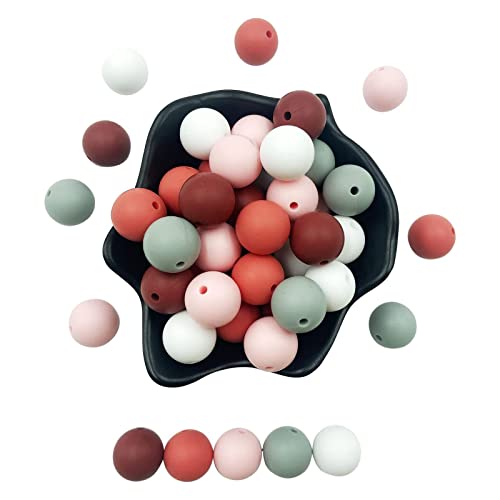 Perles en silicone FBHSY de forme ronde et lisse pour collier élégant