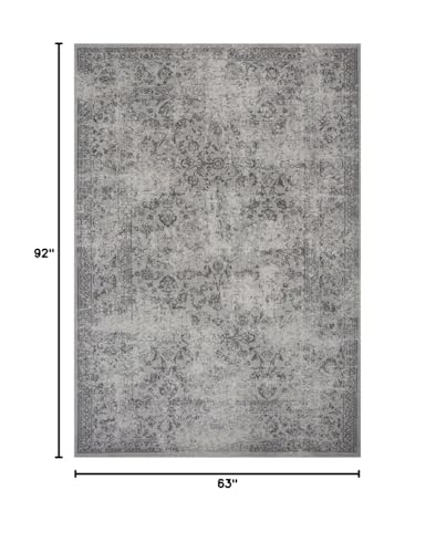 KAS Oriental Rugs Reflections Collection Vintage Area Rug, 5'3" x 7'7", Grey