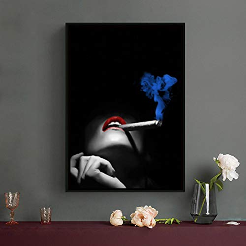 Peinture pour salon moderne affiche femme sexy rouge à lèvres