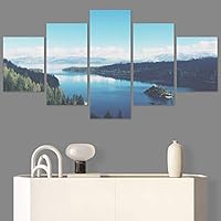 SIGNWIN 5 Panel Canvas Wall Art Calming Waters for Home Decorations Ready to Hang - 60
