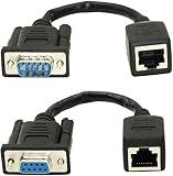 DB9 RS232 à RJ45,DB9 9 broches série à RJ45 CAT5 CAT6 Ethernet LAN étendre câble adaptateur-2pcs