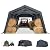 MFSTUDIO Outdoor Carport 13x22 ft, Portable Storage Sheds Shelter Garages Heavy Duty Canopy with Rolled up Zipper Doors, Outside Utility Shed Garage Tent for Boat,Patio Furniture and Tools