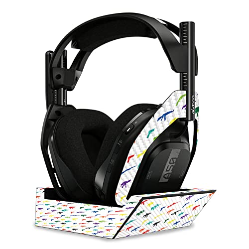 Image of MightySkins Carbon Fiber Skin Compatible with Astro A50 Wireless Headphones + Base Station (Gen 4) - Fun Guns | Protective, Durable Textured Carbon Fiber Finish | Easy to Apply | Made in The USA