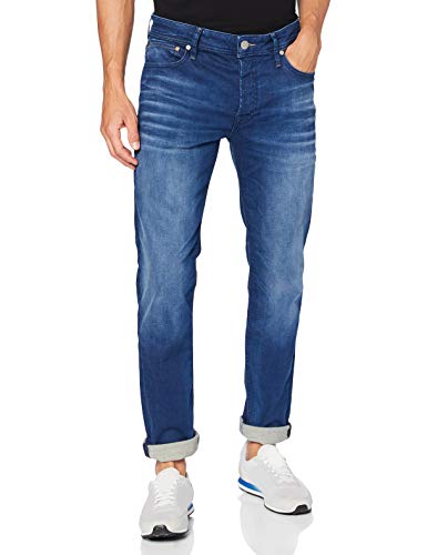 Herren Jack & Jones Jeans Tim Straight Legs Slim Fit Flat Front Tim ORIGINAL, Farben:Dunkelblau-2, Größe Jeans:38W / 32L