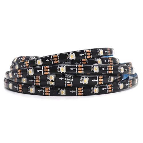 Image of DC5V SK6812 (Similar WS2812B) RGBW RGB+Warm White 30leds /Pixels /m LED Strip Light Individually Addressable 4Color in 1LED (16.4ft(5m) 150leds, IP65) (No Adapter or Controller)