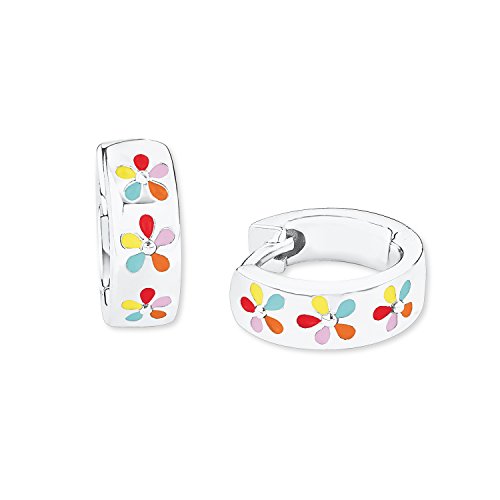 Prinzessin Lillifee Creolen 925 Sterling Silber Mädchen Kinder Ohrschmuck, 1,1 cm, Multicolor, Blume, Kommt in Schmuck Geschenk Box, 2019686 Cover