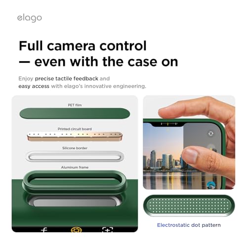 Image of elago for iPhone 17 Pro Max Case, Premium Magnetic Silicone Case, Compatible with MagSafe, Liquid Silicone Material, Protective Cover, Shockproof, Slim Phone, 6.9 inch (Alpine Green)