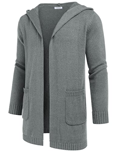 COOFANDY Mens Long Open Front Cardigan Sweater Lightweight Hooded Knitted Cardigan Sweaters with Pockets4