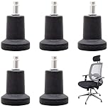 Xrten 5 Pcs Office Chair Gliders, Bell Glides Replacement Office Chair Wheels Stopper Swivel Caster, Plastic Feet Replacements for Castor