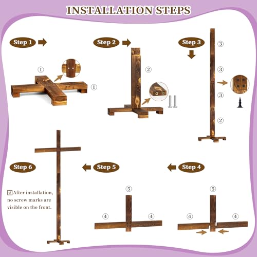 GOSR 71" Extra Large Wood Standing Cross, Wooden Wedding Arch Style by GOSR - Used condition - Image 7