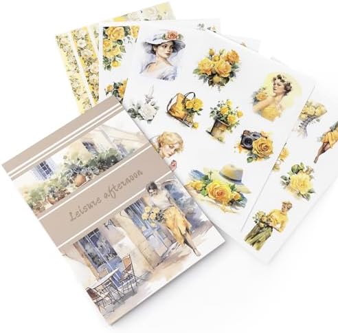 TopHomer 6 vellen stickers voor kaarten maken, doe-het-zelf decoratie envelop decoratie fotodagboek albums dagboek stickers notebook decoratie scrapbooking