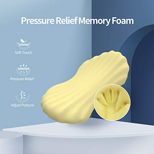 RESTCLOUD Verstellbares Lendenwirbelstützkissen zum Schlafen aus Memory-Schaum, Rückenstützkissen zur Schmerzlinderung, Rückenkissen zum Schlafen, Lendenwirbelstützkissen für Bett und Stuhl