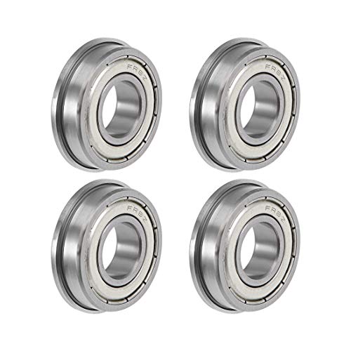 Uxcell A19042400UX1213 Fr8Zz Flange Ball Bearing 1/2 Inch X 1-1/8 Inch X 5/16 Inch Shielded Chrome Bearings 4Pcs cover