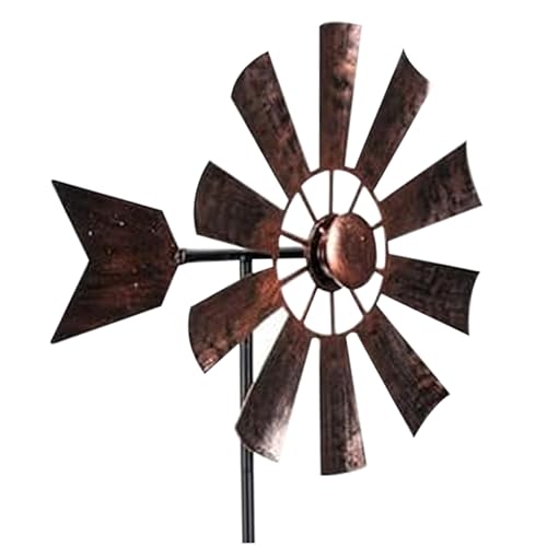 Moulin à Vent pour Cour 28,7x9,5 mètre en métal Spinners de Vent imperméables Jardin épineurs de Vent Vintage Sculptures et filateurs de Vent Vintage a