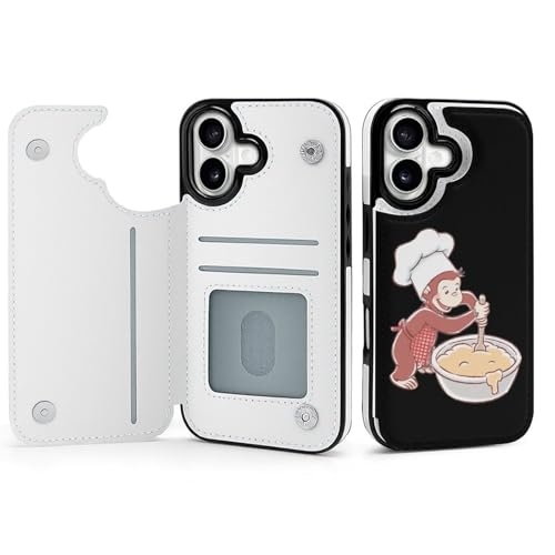 手帳型 おさるのジョージ 対応 iPhone 17 ケース カード収納 スマホケース 財布型 携帯ケース 軽量 全面保護 スタンド機能 おしゃれ お祝いギフト