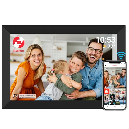 FRAMEO Digital Photo Frame WiFi 32GB 10.1 Inch 1280x800 IPS Touch Screen Digital Picture Frame Easy...