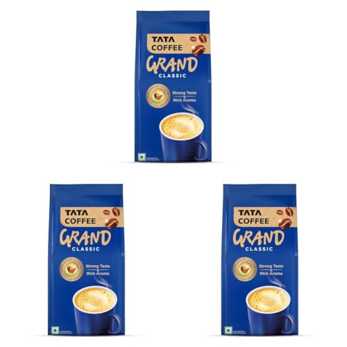 Image of Tata Classic Instant Coffee, 200g Pouch, Chicory Mix With Strong Taste & Rich Aroma, With Flavour Locked Decoction Crystals (Pack of 3)