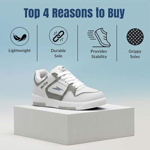 Image of BRUTON Men's Casual Sneakers | Lightweight Lace-Up Fashion Shoes | Comfortable Cushioned Walking Shoes, College & Travel