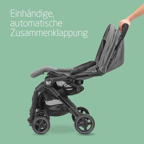 Maxi-Cosi Lara2 Baby Kinderwagen, 0–4 Jahre, 0–22 kg, federleichter, kompakter Buggy, 3 Liegepositionen, flache Liegeposition, klein zusammenklappbar, Schultergurt, Select Grey