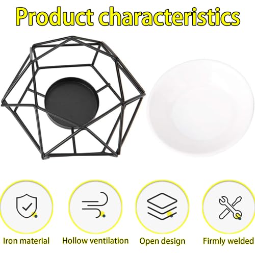 Wax Burner, Aromatic Oil Burner, Essence Oil Burner, Geometric Ceramic Essential Oil Candle Holder,Wax Melt Burner Warmer,Melter Fragrance Home Office Decoration For Creating Calming Ambiance To Home - Image 7