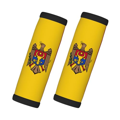 2 Pcs Luggage Handle Wraps, Flag of Moldova Print Grip Handle Cover/Travel Bag Identifier for Suitcase Accessories