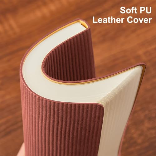 Image of Lined Journal Notebook for Work College Ruled Note Book 5.79 inchx8.27 inch A5 PU Leather Daily Journaling 216 Pages for Women Men Writing Home School Supplies Business (Darkgreen /Darkpink)