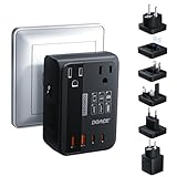 DOACE 350W 220V to 110V Converter for European Travel, Cordless Voltage Converter US to Europe for Using Most U.S. Travel Devices Abroad- Hair Straightener Curler Shaver Toothbrush Laptop Camera Phone