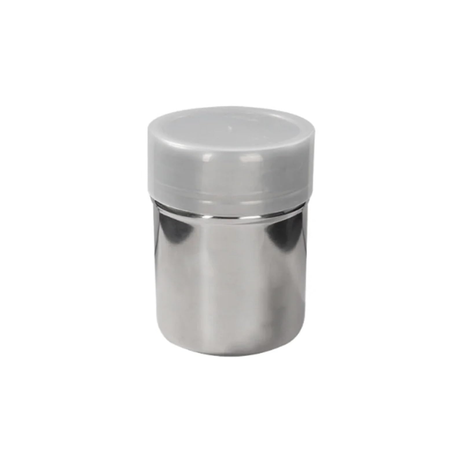 4 Stück Edelstahl-Puderzucker-Shake-Sieb Mit Deckel für Cappuccino | Gewürzflasche, feine Schüttelflasche, glatt(6.6x6.6x7.8cm)