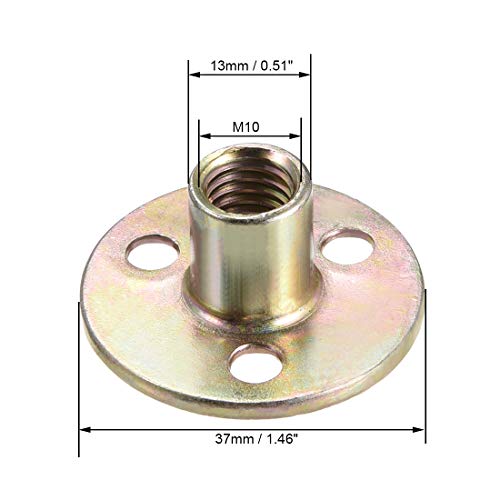 Écrou à collerette M10x37x2.5mm à filetage femelle stable pour l'assemblage de meubles en bois