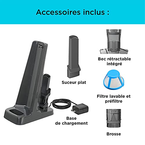 BLACK+DECKER - Aspirateur à main PELICAN (12V 1.5 Ah) - Bec extra-large rétractable 75 mm - Autonomie 11min - 27,5 AirWatts - Fourni avec une base de charge - HLVC315B11-QW - Image 5