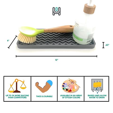 image for Happitasa Silicone Kitchen Sink Organizer Tray and Sponge Holder | Zig