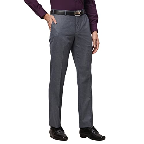 Image of Park Avenue Men's Polyester Blend Dobby Pattern Smart Fit Flat Front Formal Trouser