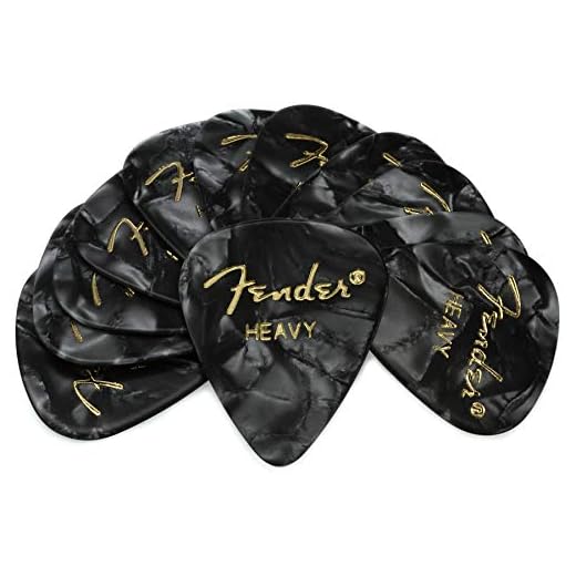 Fender 351 Premium Celluloid Picks (12-Pack) - Black Moto heavy