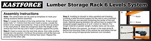 KASTFORCE KF1006 Lumber Storage Rack 6-Level System 110 lbs (50kg) per Level with Durable Sheet Metal Screws, Wood Rack, Workshop Rack