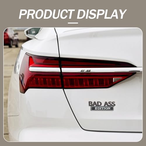 Image of 1 PC Car Fender Badge Stickers, Bad Ass Edition Alloy 3D Three-Dimensional Tailgate Front Grille Hood Anti-Rust Personalized Decoration, Exterior Modification Accessories (White & Black)