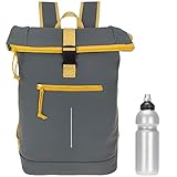 New Rebels Rucksack Plane TIM Bag Kurierrucksack Roll-up Fahrradrucksack Sport Fitness + Flasche bagboom (Oliv 38 + Flasche)