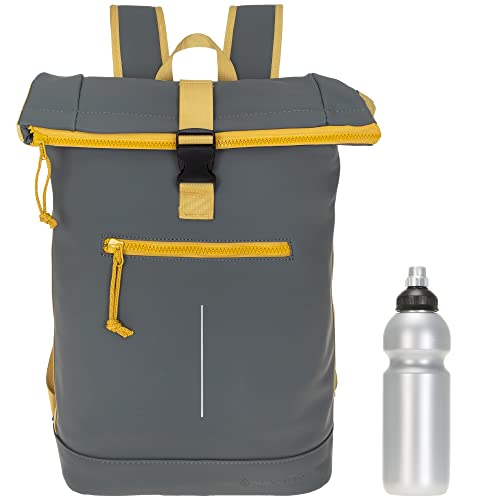 New Rebels Rucksack Plane TIM Bag Kurierrucksack Roll-up Fahrradrucksack Sport Fitness + Flasche bagboom (Oliv 38 + Flasche), L Cover
