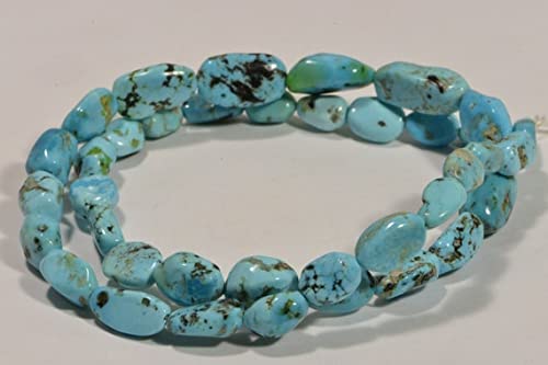 LKBEADS Nevada niebieski turkusowy progresywny sznurek koraliki bryłki turkusowe koraliki naturalny kamień szlachetny koraliki materiały do produkcji biżuterii 40 cm sznurek 14,5 x 6,8 x 5,6 mm
