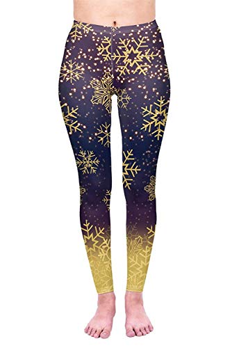 Fioeyr Christmas Winter Snowflake Santa Reindeer Stocking-Filler Women's Yoga Leggings Gym Fitness Running Pilates Tights Skinny Pants
