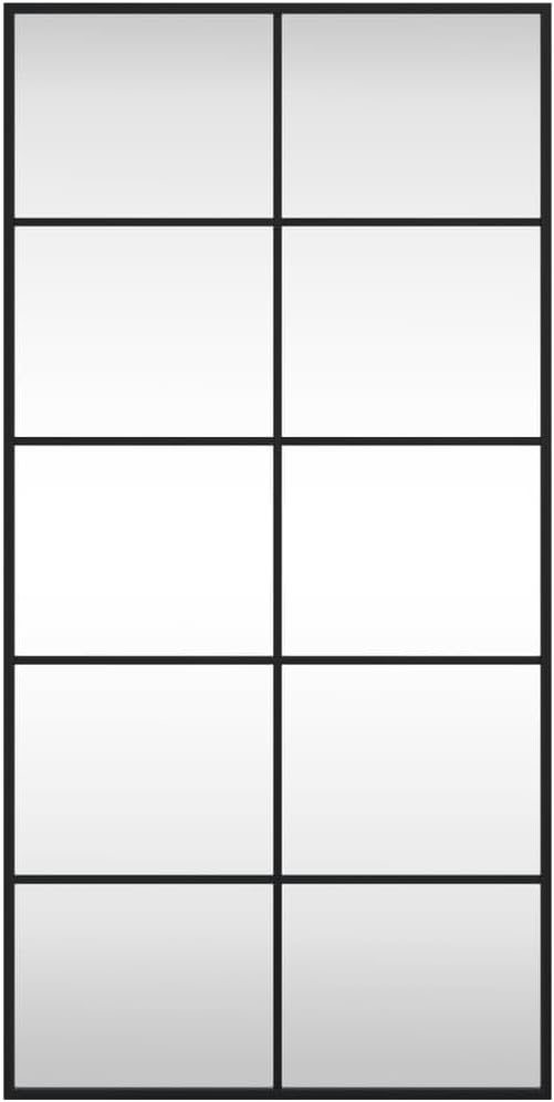 vidaXL Mirror, Wall Mounted Vanity Mirror, Decorative Hanging Mirror for Bathroom Bedroom Living Room, Make up Mirror, Black Rectangle Iron