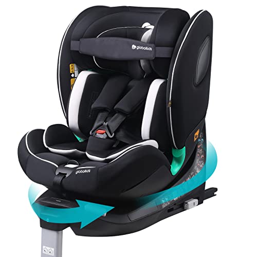 globalkids i-Size 360 Swivel Car Seat, Group 0+123 Car Seat with ISOFIX and Support Leg, ECE R129,...
