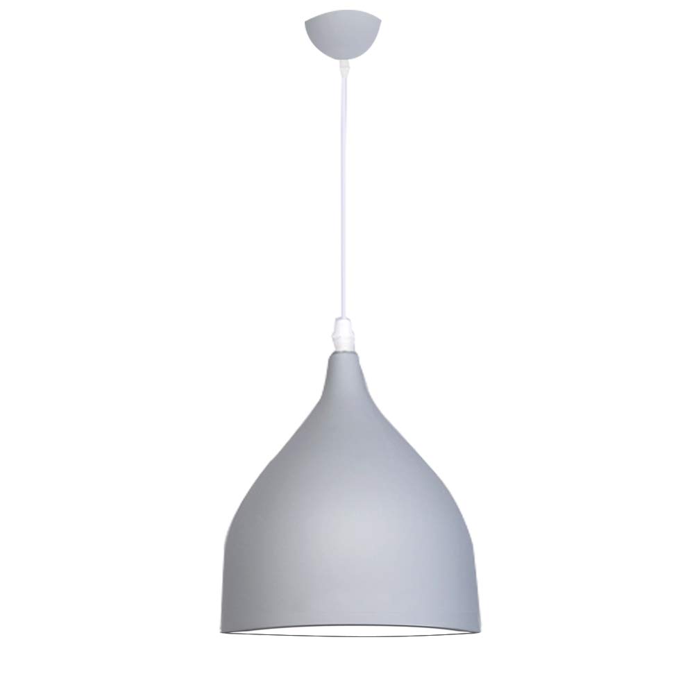 Mengjay Metal Chandelier Pendant Light Industrial Hanging Lamp Vintage Style Industrial E27 Socket Ceiling Light Retro Lampshade Metal Aluminum Attic Coffee (Gray)