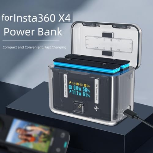 Étui de charge pour Insta360 X4 avec rangement compact gris