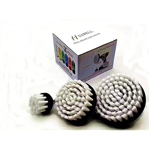 New Quick Change Shaft 3 Pack Soft White Drill Brush Carpet, Upholstery, and Leather Scrub Brushes Cover